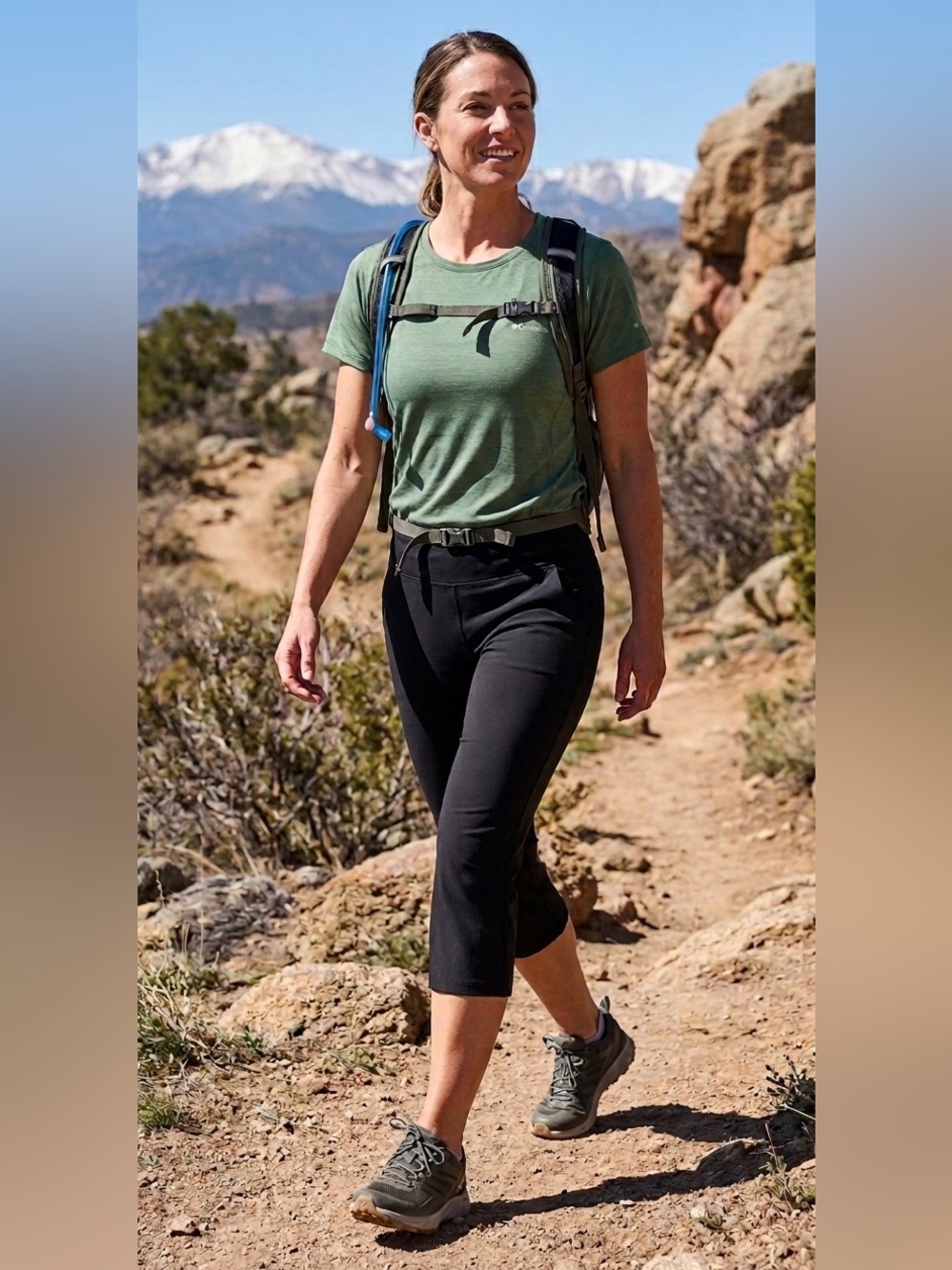 Columbia Women’s Black Capri Pants XL Lightweight Outdoor Hiking Activewear